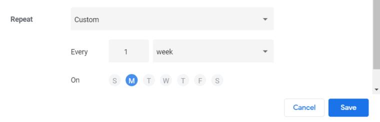 lịch gửi email tùy chỉnh của data studio hàng tuần